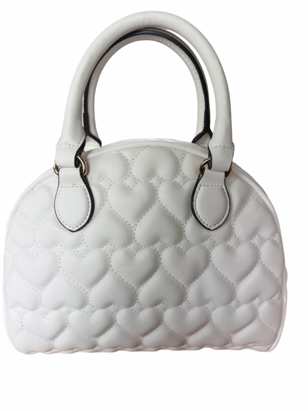 NWT Juicy Couture Flawless Dome Satchel Heart Quilt White Crossbody Bag Handbag - Picture 6 of 10
